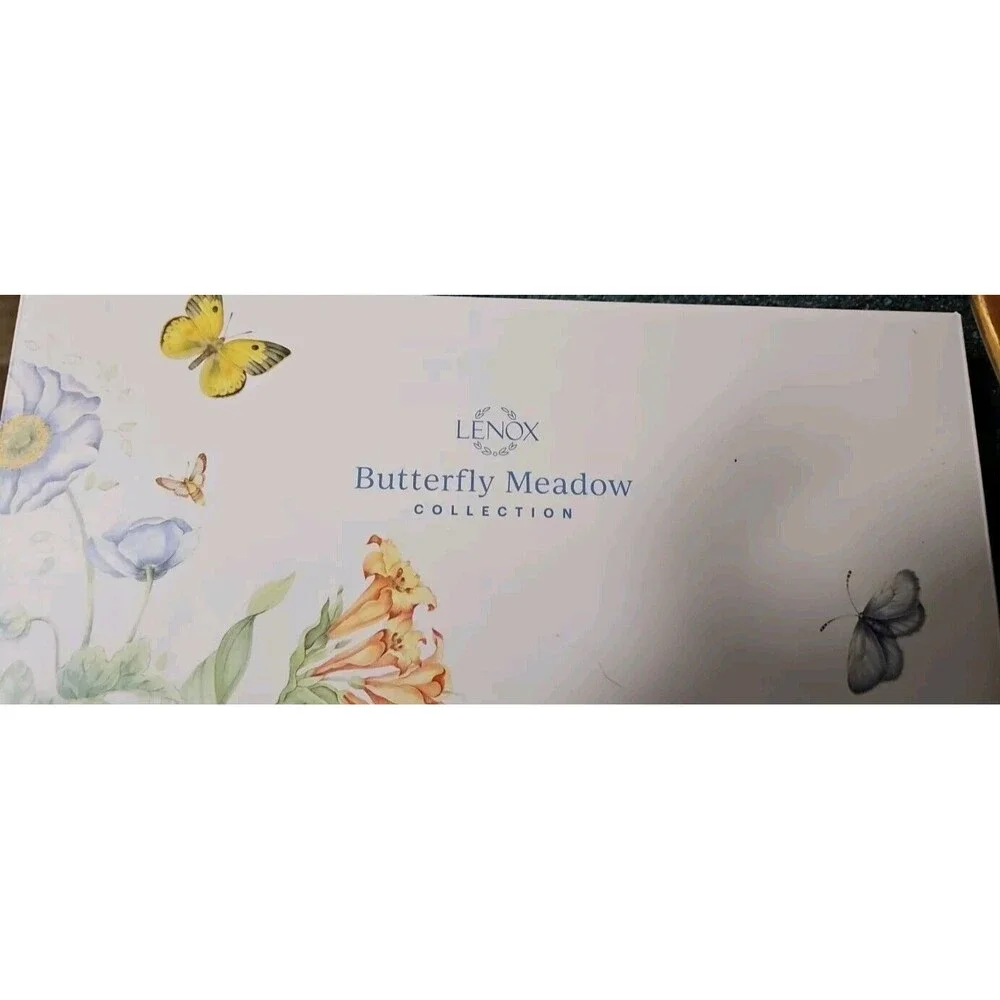 LENOX BUTTERFLY MEADOW 2-PCS SERVING FLATWARE SET SPOON SPORK 11.75